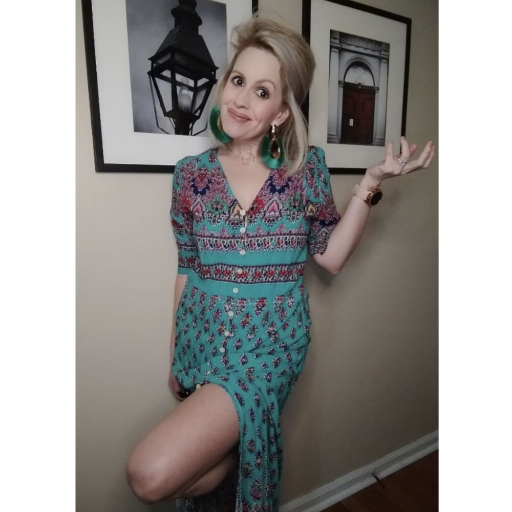 Teal Summer Boho Dress